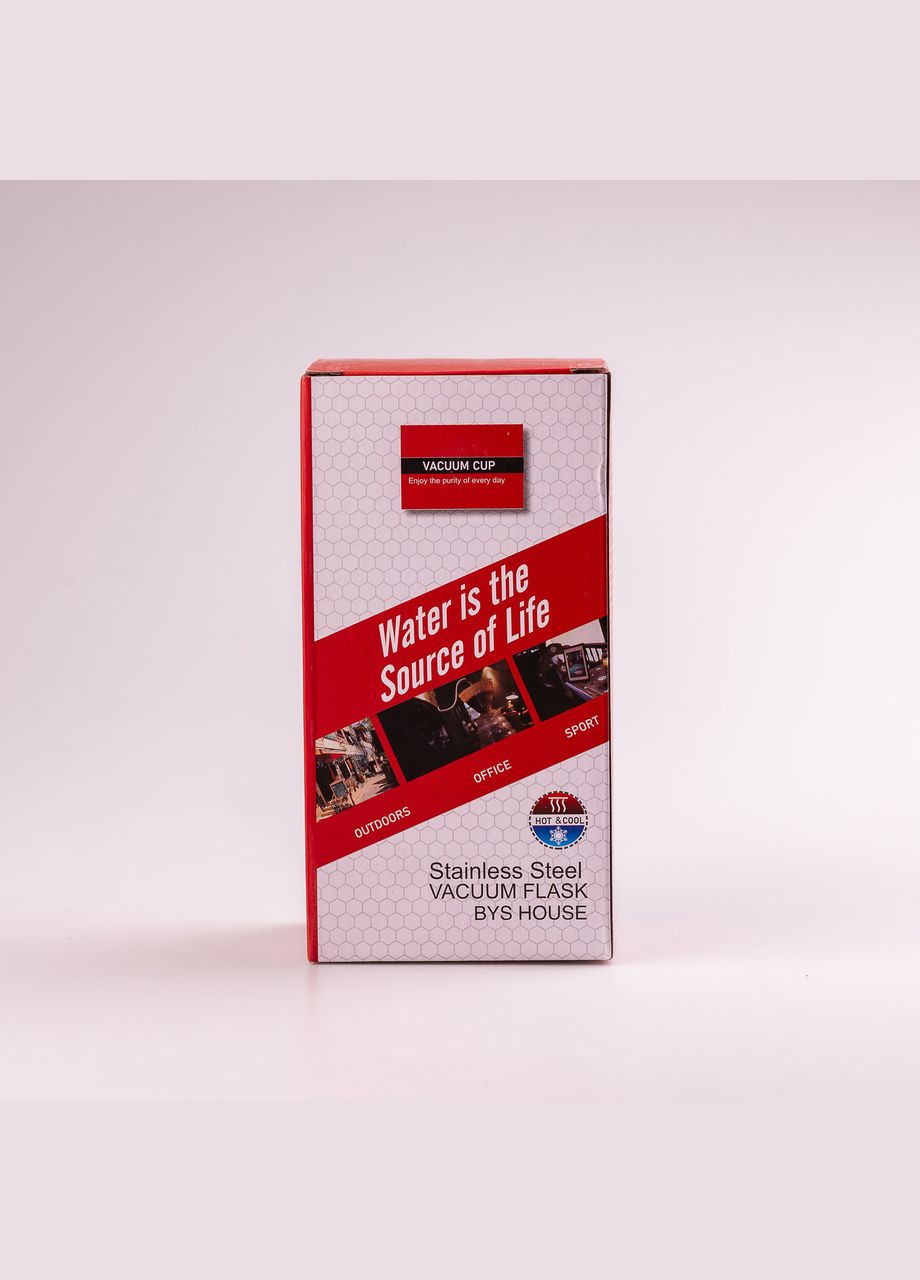 Термос нержавіюча сталь 500 мл металевий з ручкою Рожевий Happy Life (315718368)