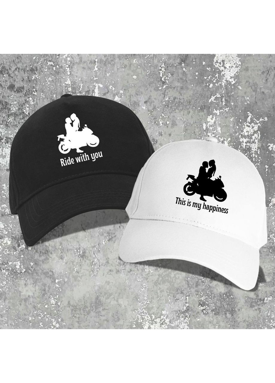 Парные бейсболки с принтом - Ride with you\This is my happines! Hand Made (368832038)
