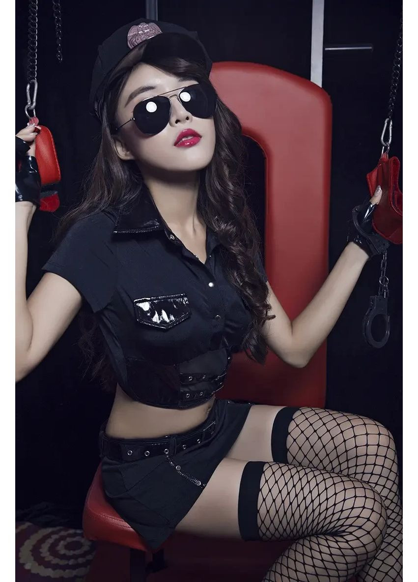 Сексуальний ігровий костюм поліцейської універсального розміру. Стрейчовий ігровий костюм поліцейської для секса China (361441116)