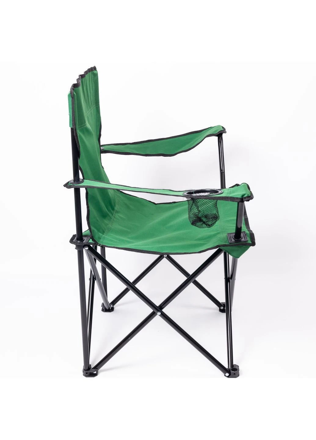 Крісло туристичне складне LUGI SJ-0014GR 50х80х80 см до 100 кг з підсклянником зелений No Brand (376571013)