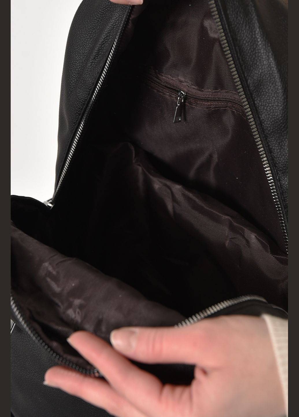 Рюкзак женский из экокожи черного цвета Let's Shop (278761361)