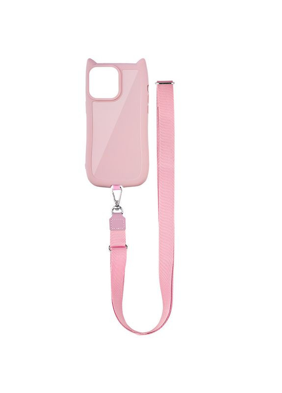 Чехол со шнурком Cat with straps для iPhone 16 Pro (6.3") Pink Getman (330578879)