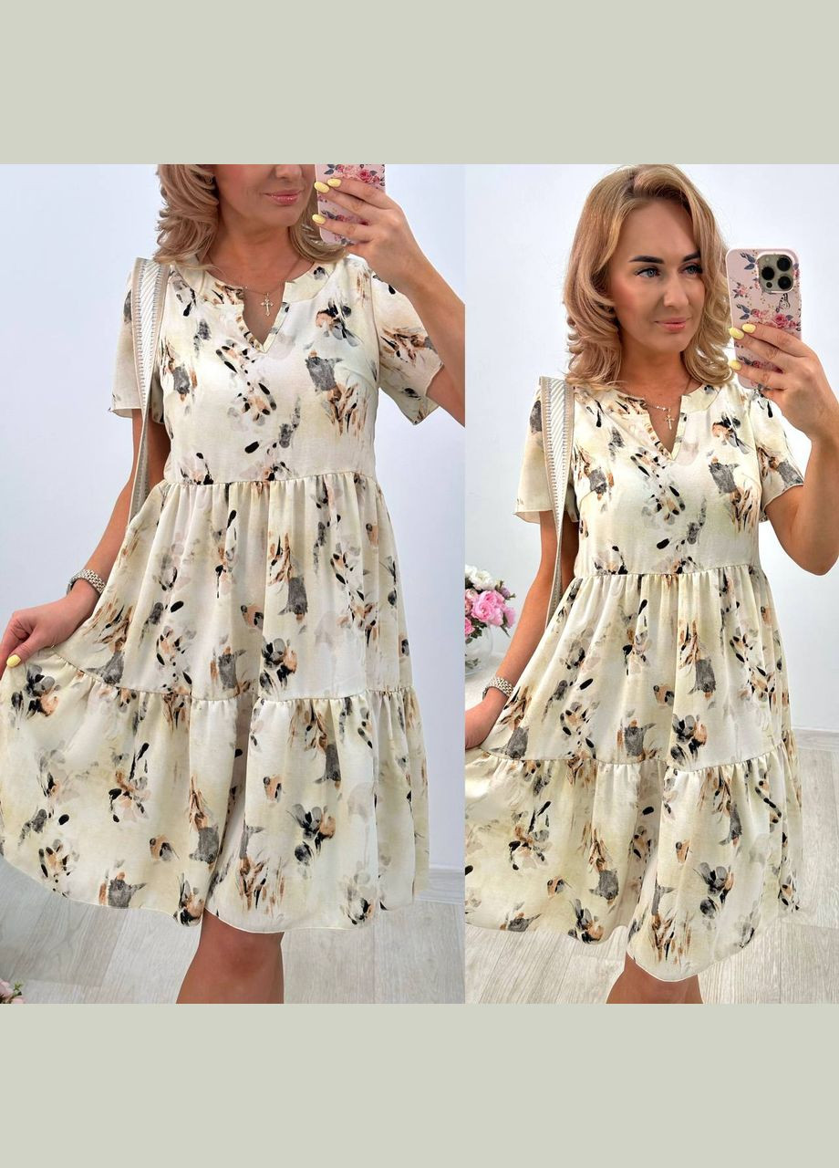 Кремовое легкое платье Fashion