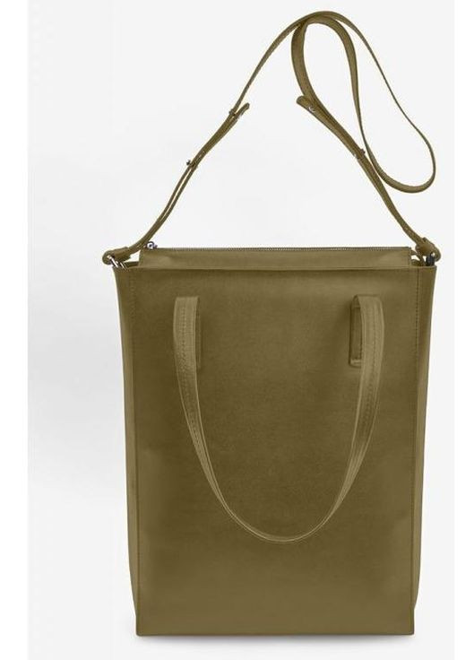 Сумка шоппер жіноча з натуральної шкіри через плече велика Оливковий 39208 The Wings (353302627)