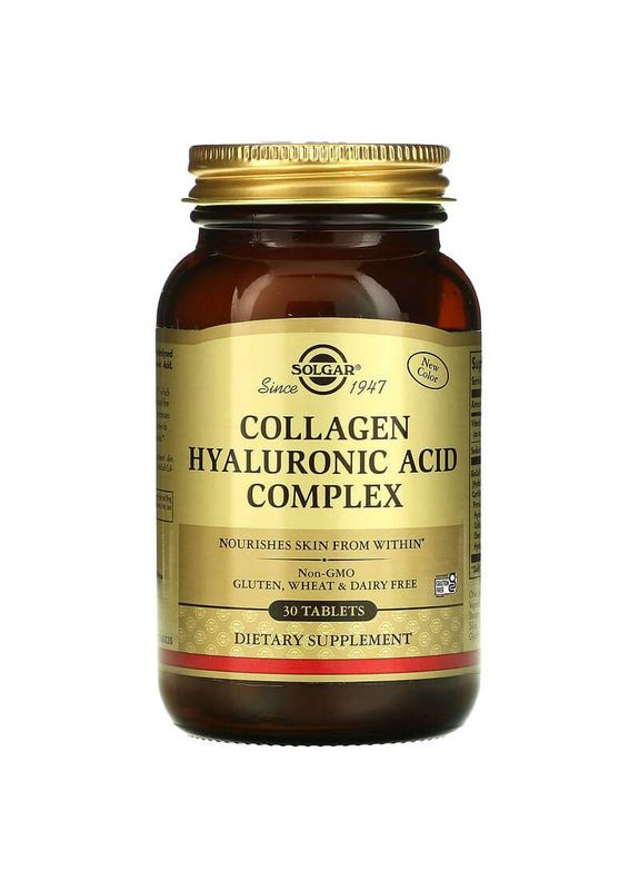 Гиалуроновая кислота с коллагеном, Hyaluronic Acid,, комплекс, 120 мг, 30 таблеток Solgar (351383765)