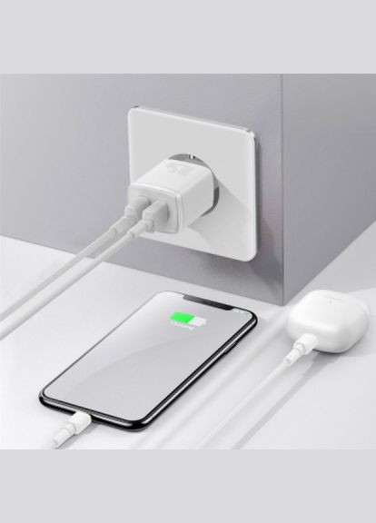 Зарядний пристрій (CCXJ010202) Baseus compact charger 2u white (268147365)