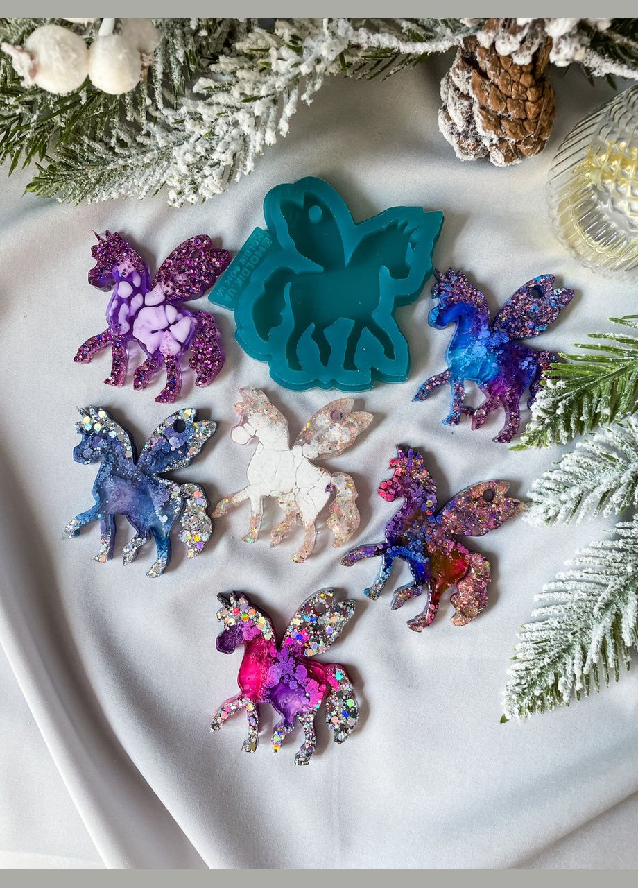 Молд Единорог форма для новогодних игрушек на елку силиконовая форма для эпоксидной смолы No Brand (370566425)