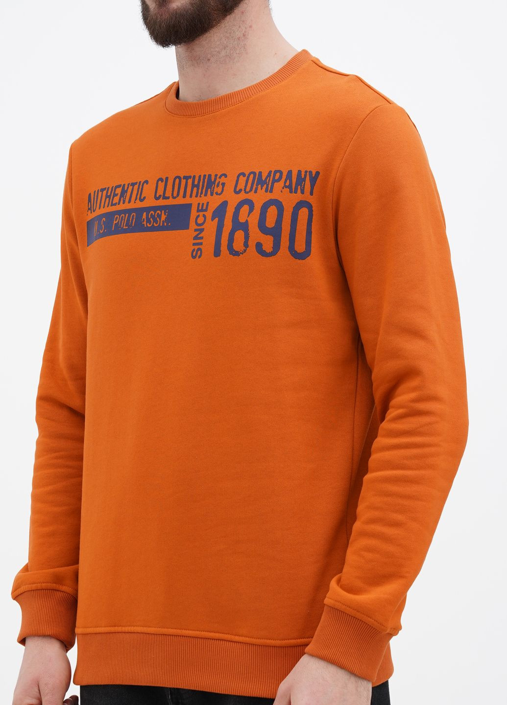 Свитшот мужской U.S. Polo Assn. - крой оранжевый - (285689328)