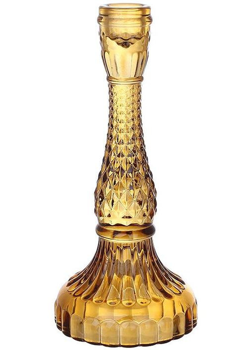 Подсвечник стеклянный Crystal Glass 22см янтарный декор для дома интерьерный светильник BonaDi (368978269)