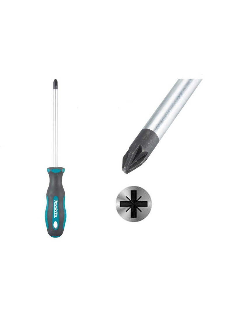 Хрестоподібна викрутка PZ2 B-65953 (100 мм) магнітна (6337) Makita (295040681)