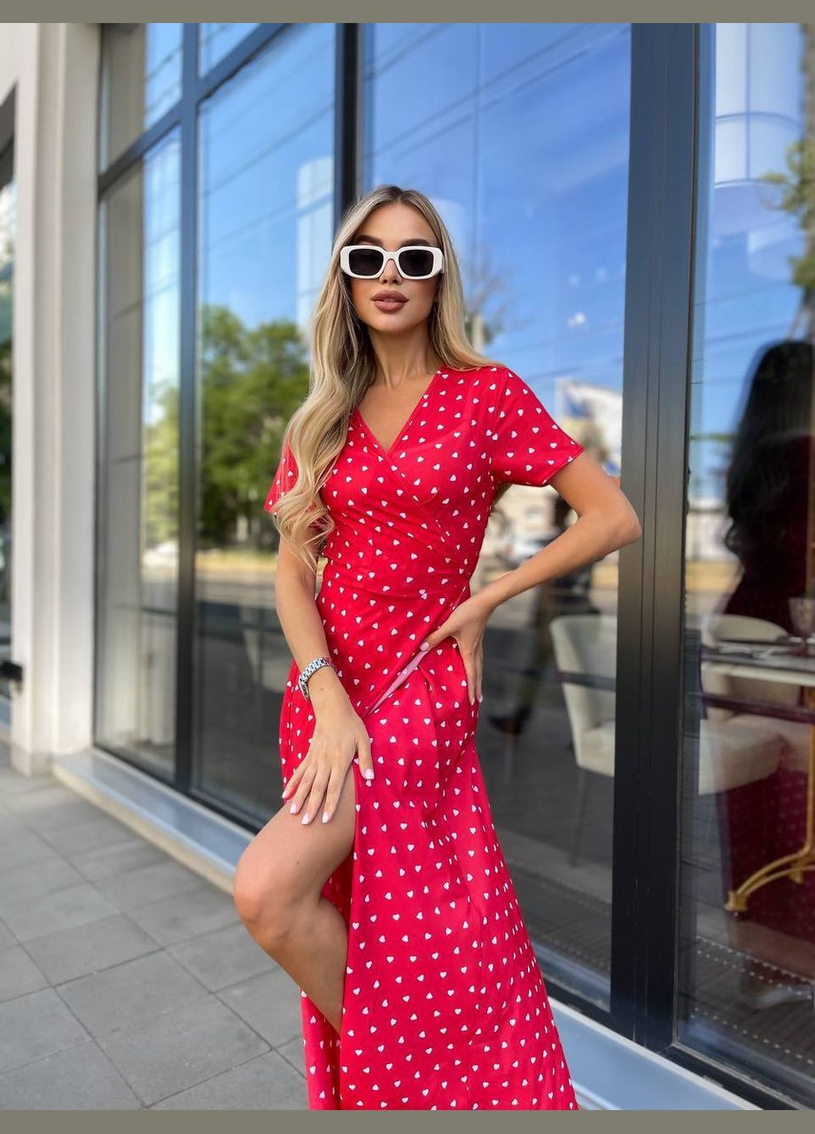 Красное праздничный платье No Brand в горошек