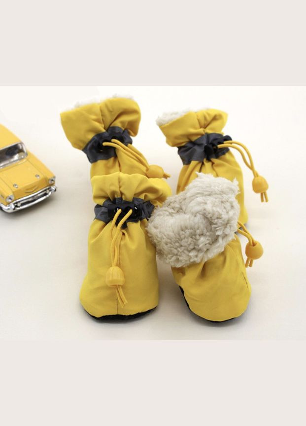 Взуття для котів Pet Style "Хутро" Жовті 5 No Brand - (323232158)