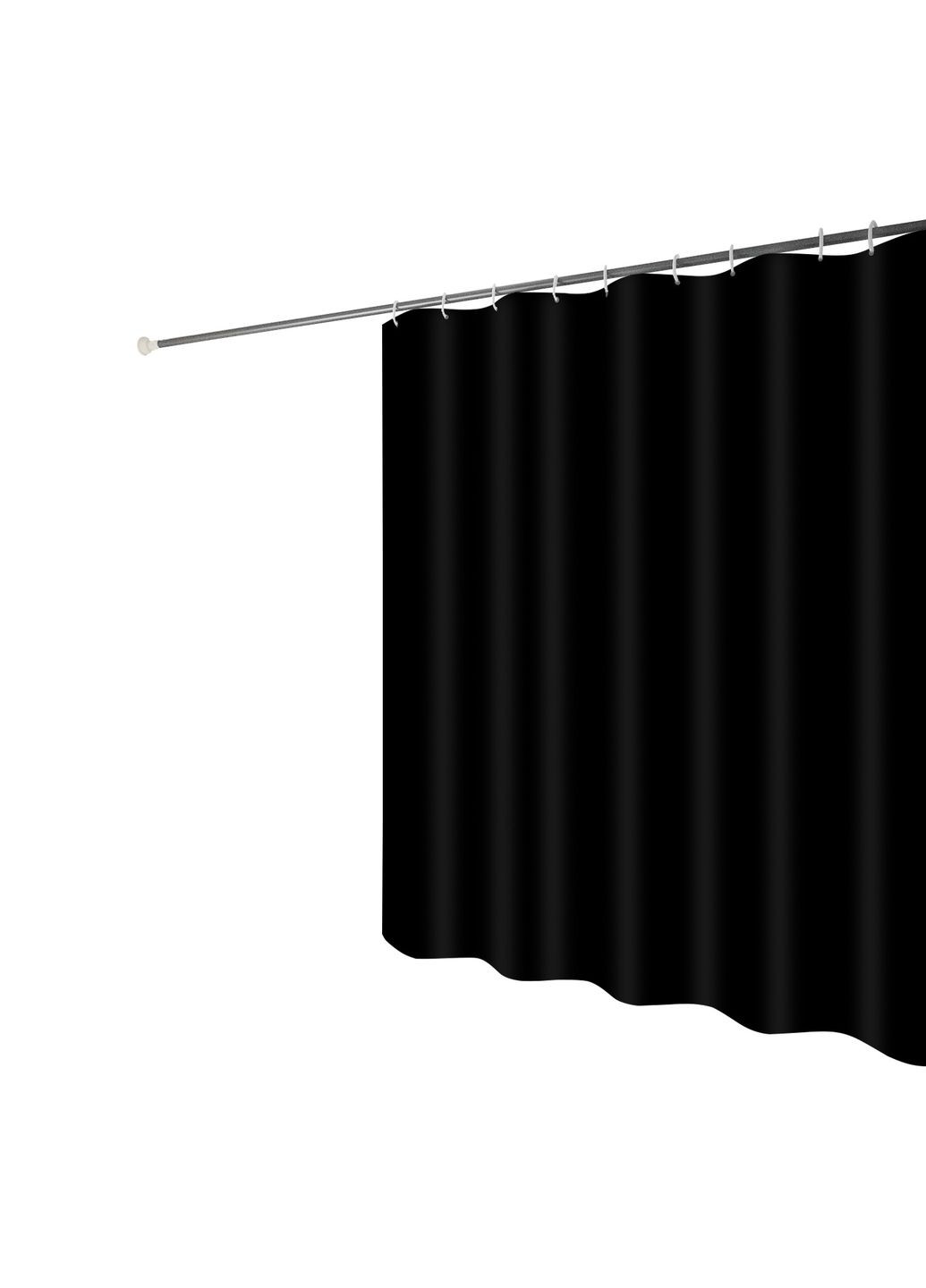 Тканинна шторка для ванної та душу Black Charm чорного кольору 180x200 см No Brand (335029546)