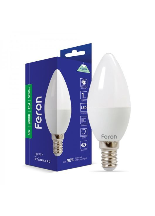 Светодиодная лампа LB-737 6W E14 4000K (25678) Feron (305756833)