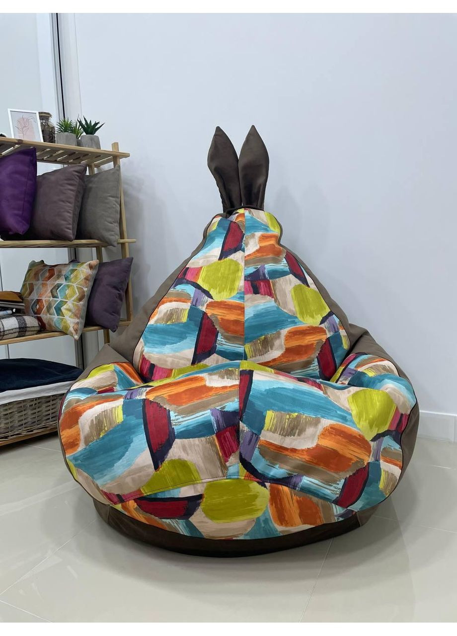 Кресло - мешок груша Зайка, M - 100х75 Akasya 275+Багира 11844 SkyPuff (361257253)