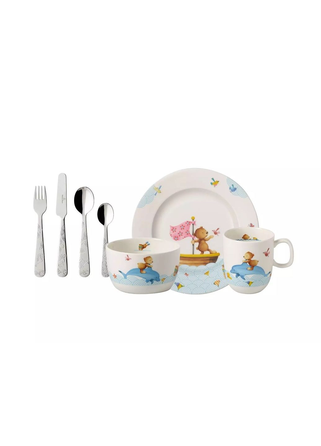 Набір посуду і столових приборів для дітей Happy as a Bear з 7 предметів Villeroy & Boch (292132660)