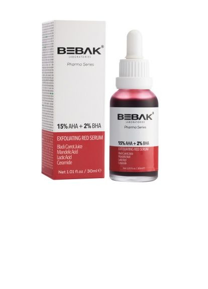 Отшелушивающая красная сыворотка для лица с AHA-BHA-PHA кислотами Pharma, 30 мл Bebak (278648363)
