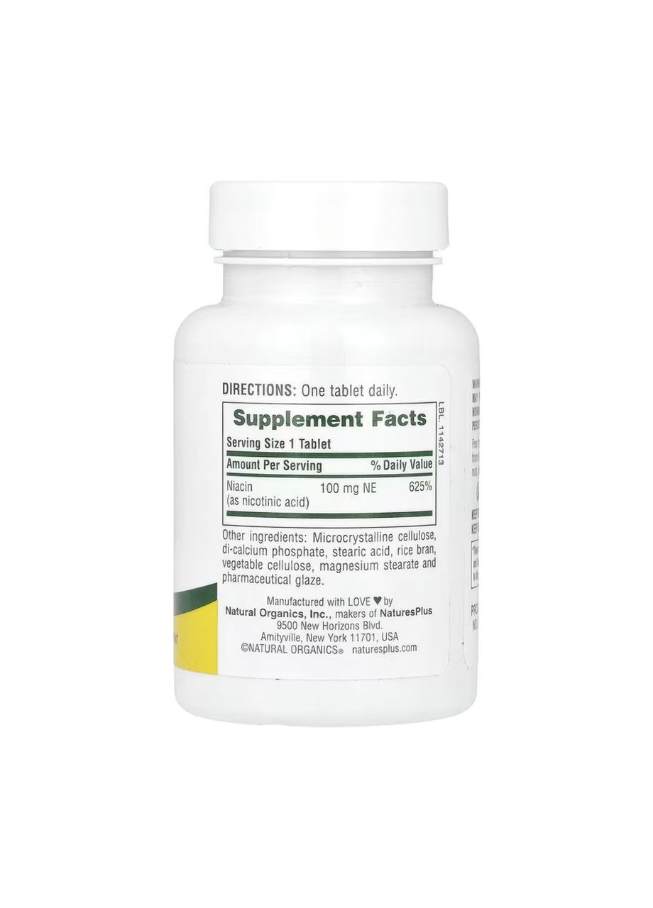 Niacin 100mg - 90 tabs Nature's Plus (369398336)