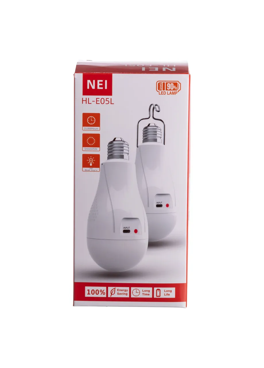 Світлодіодна лампа з акумулятором HP-5-31 NEI HL-E05L E27 20Вт 1400Лм Micro-USB No Brand (408688323)