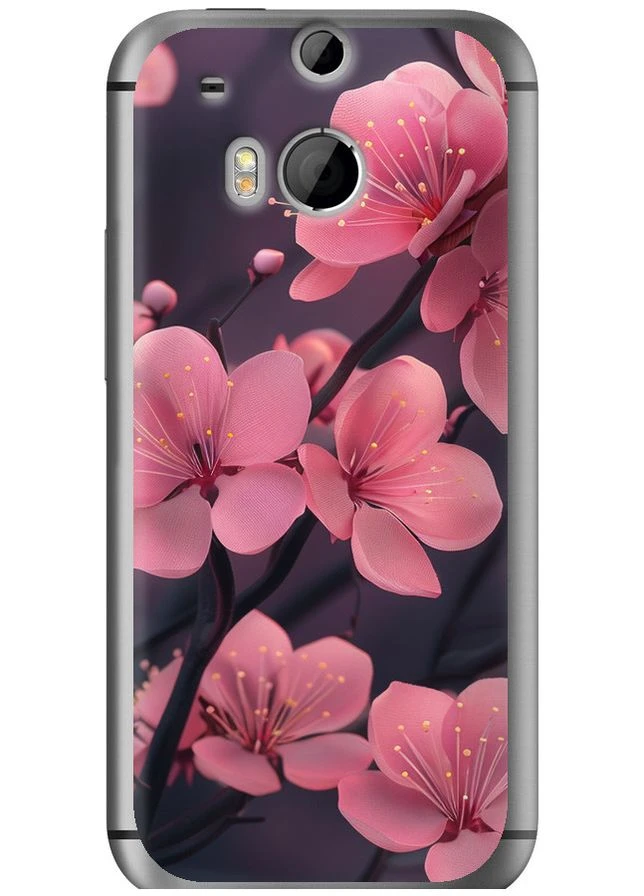 Силиконовый чехол 'Пурпурная сакура' для Endorphone HTC One M8 dual sim (378017527)