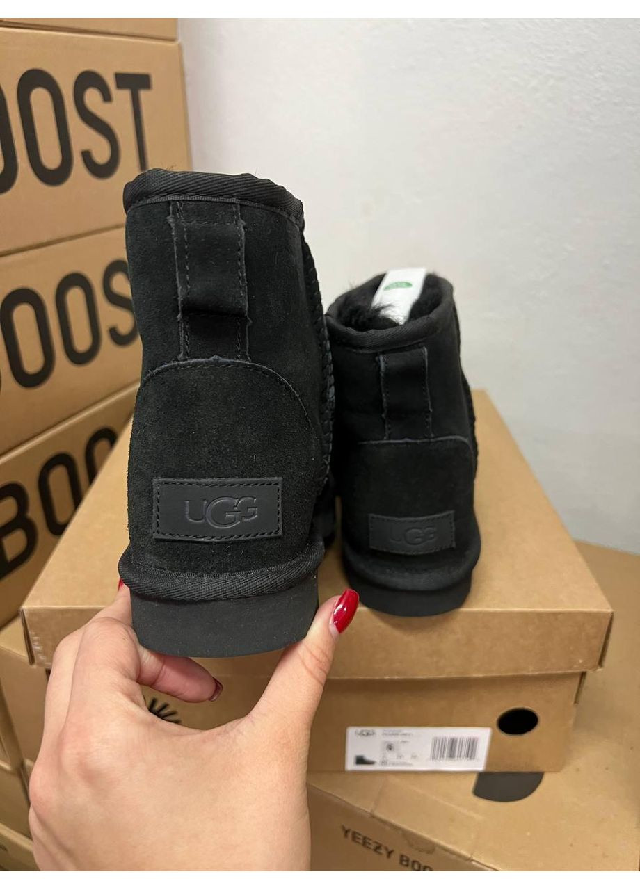Жіночі Уггі UGG Mini Black (Замша) (369384143)