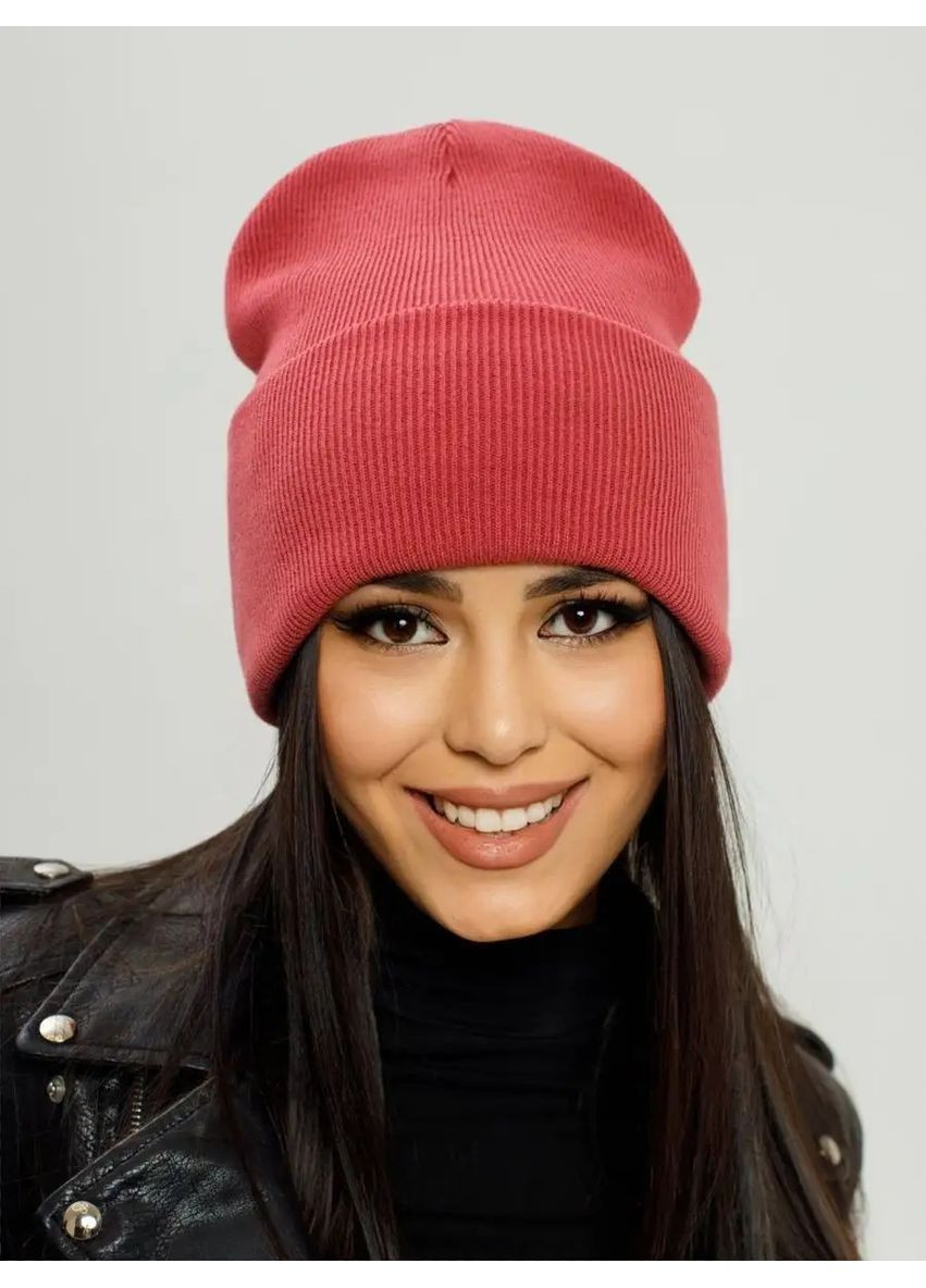 Молодежная двухслойная шапка бини лонг No Brand Шапка біні лонг лопата (362411548)