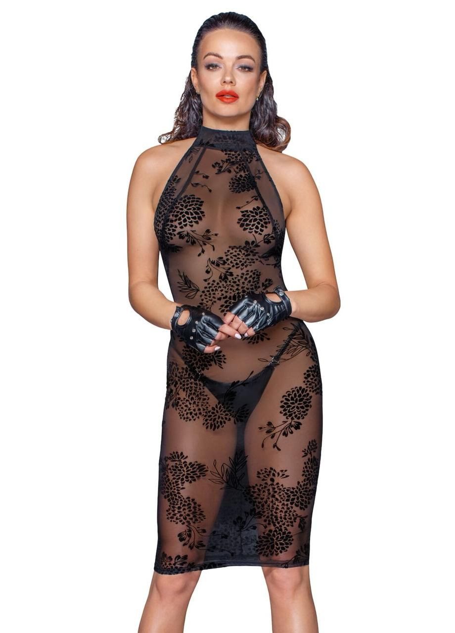 Чорна сукня noir handmade f240 midi tulle dress with velvet straps - s No Brand