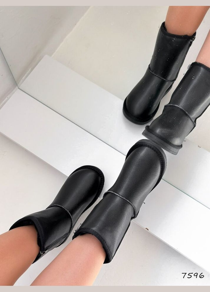 Кожаные угги с замком, зимние сапожки, зимние сапоги ITTS (302388757)