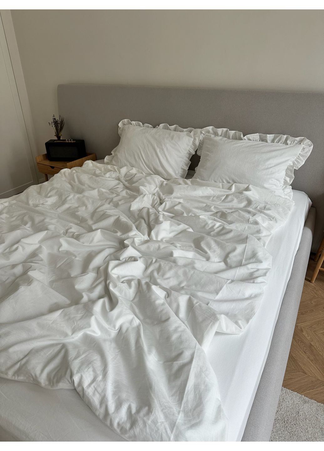 Постельное белье Вареный хлопок Полутораспальный IN.HOME_UA варена бавовна з Рюшами (349446643)