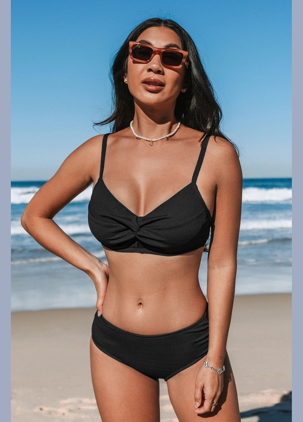 Черный летний купальник CUPSHE