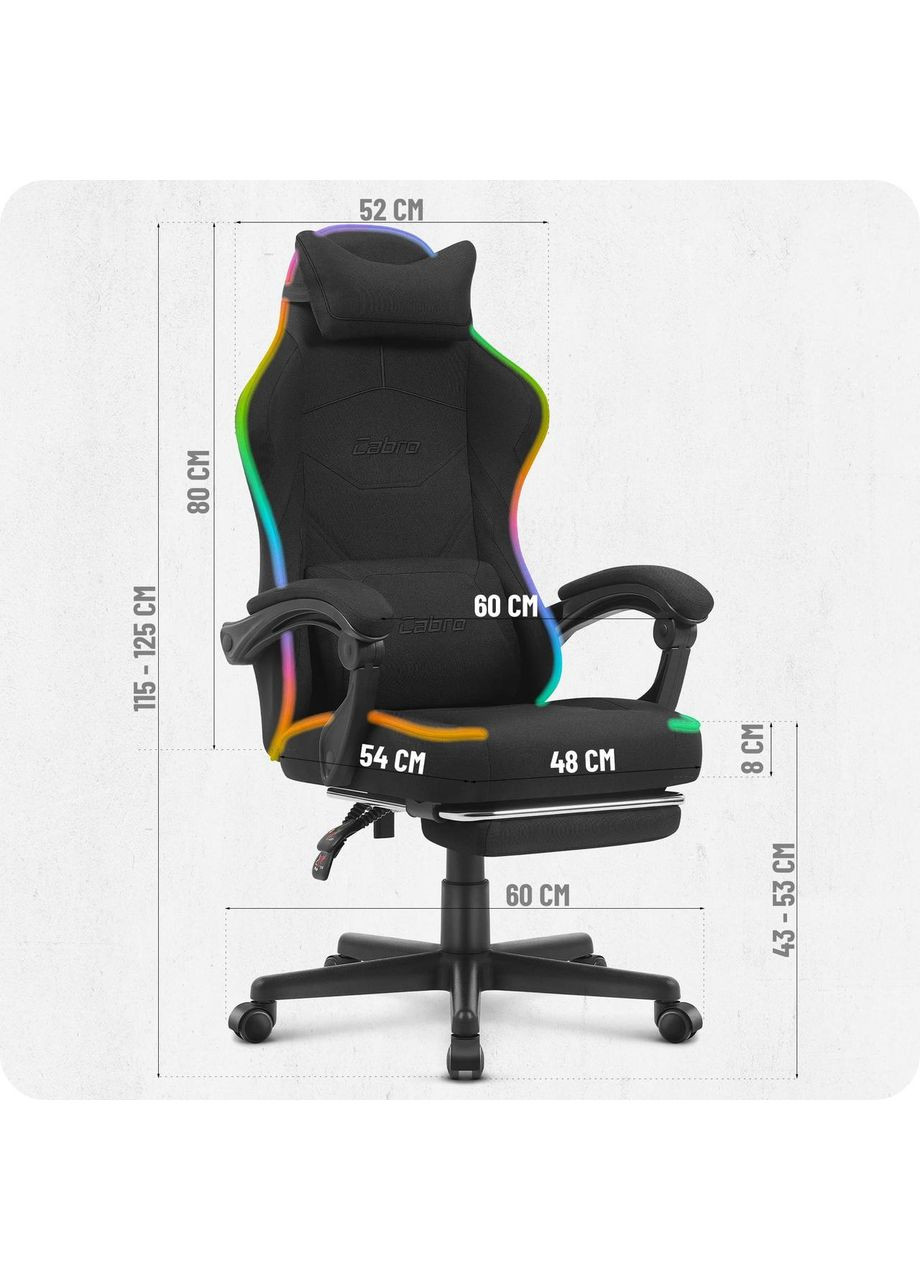 Крісло C502 LED Black тканина No Brand (361443803)