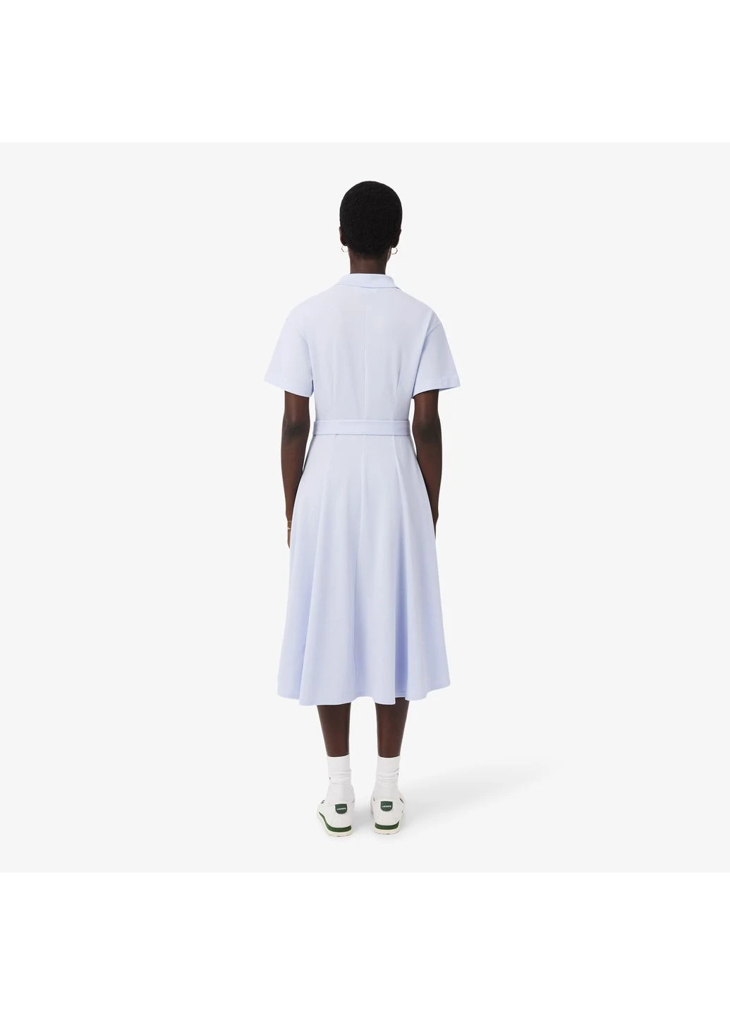 Голубое кэжуал платье рубашка Lacoste однотонное