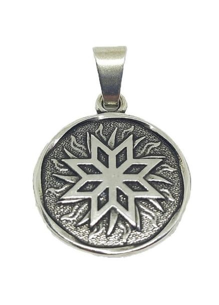 Слов'янський оберіг на шию Алатір діагональ 25 мм метал зі шнурком No Brand (328599076)