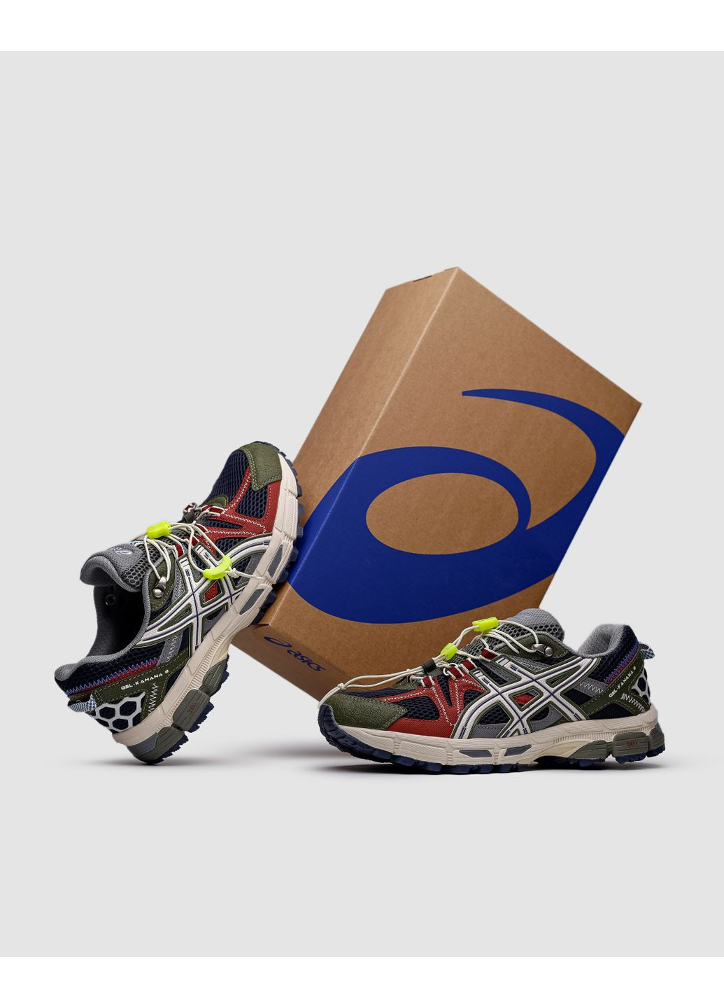 Серые демисезонные кроссовки мужские asics gel kahana 8 fl green beige асикс гель кахано 8 No Brand