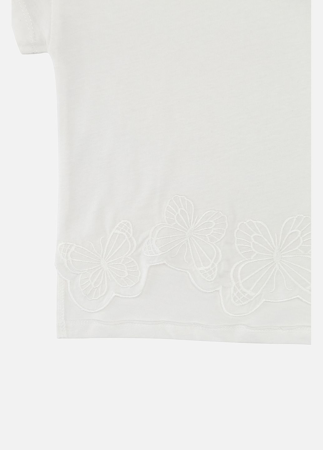 Молочна літня футболка з коротким рукавом для дівчинки колір молочний cb-00247127 Divonette