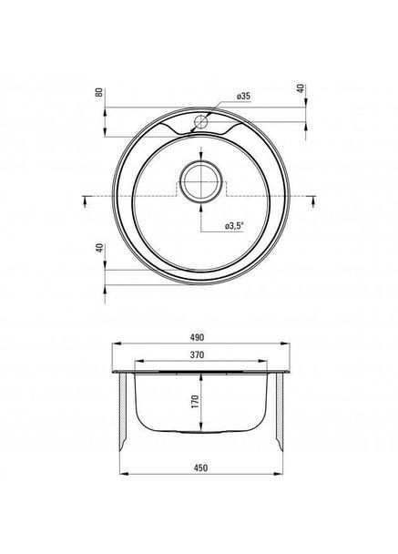 Кухонная мойка Doppio 490х490х170 мм (ZHCA0813) со смесителем Lobo BYU_060M Deante (332975712)