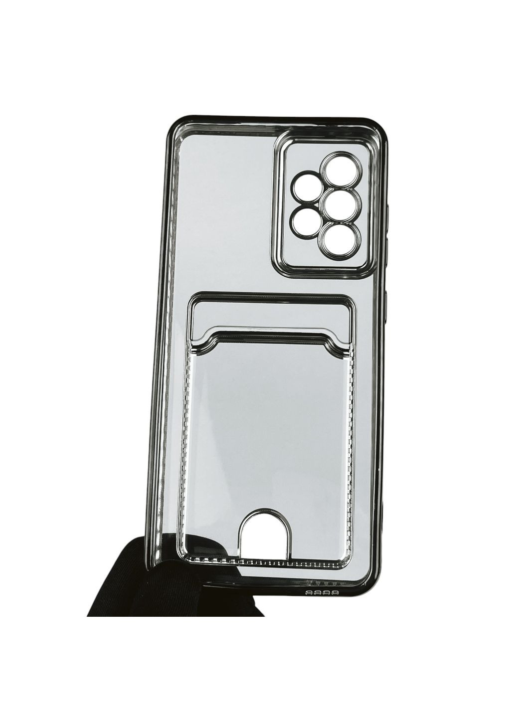 Чохол для Galaxy A52s (SM-A528F) із чорною окантовкою з кишенькою для карток на самсунг а52с чорний Samsung (366020012)