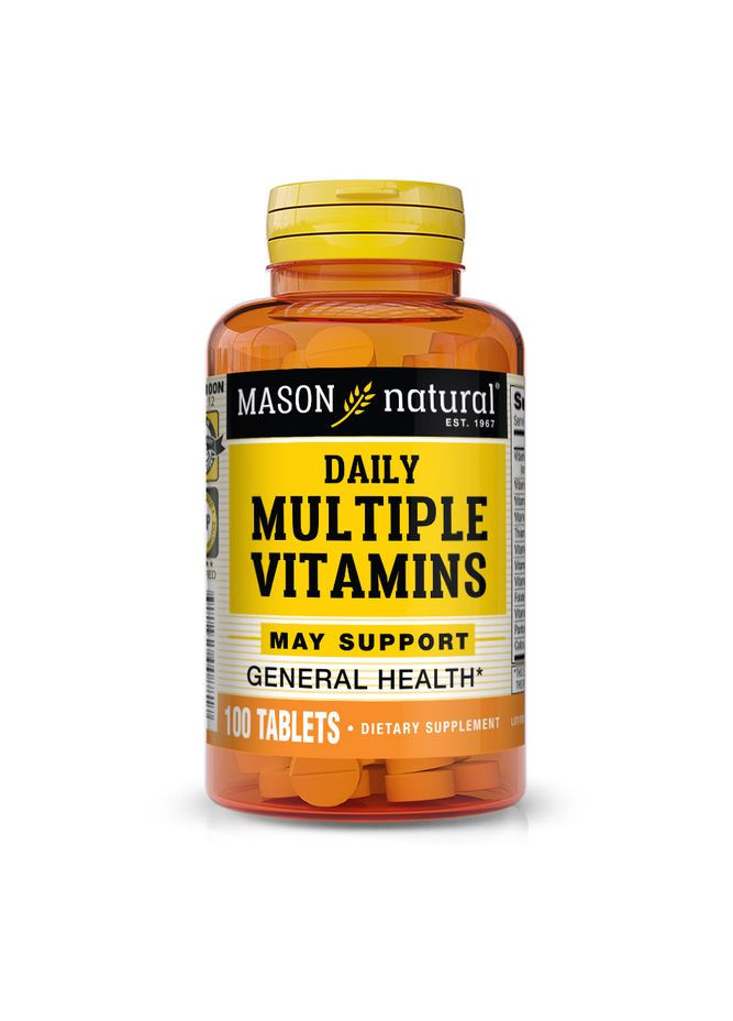 Вітаміни та мінерали Daily Multiple Vitamins, 100 таблеток Mason Natural (330642683)