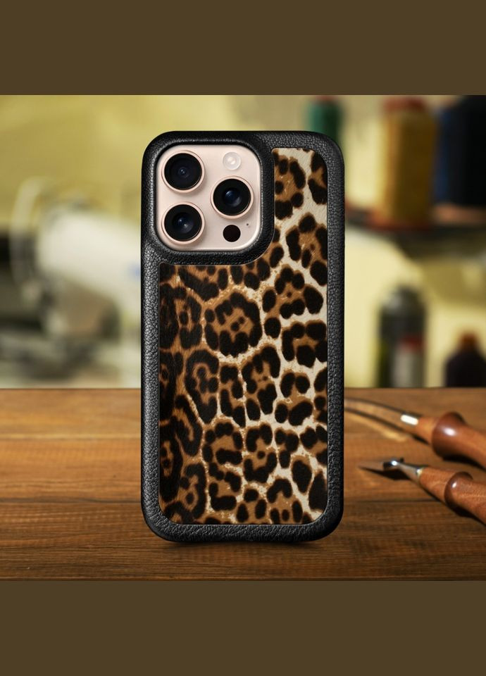 Шкіряна накладка ExBacker для Apple iPhone 16 Pro Max Леопард пони (78128) Stenk (316651290)