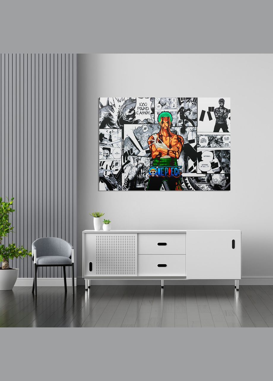Плакат- с принтом One Piece Ван-Пис Roronoa Zoro Ророноа Зоро Плакат комикс (японский аниме-сериал) A4 A1 Кавун постер (316208857)