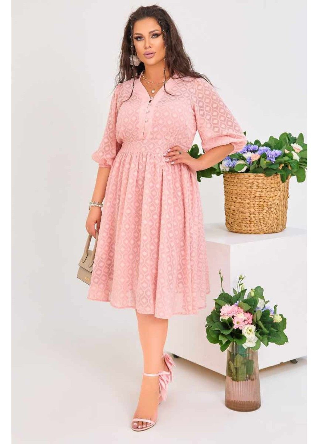 Розовое коктейльное платье "elegant charm" 22024 розовая Tanita-Romario