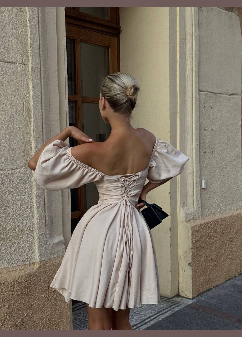 Бежева кежуал сукня N.Family однотонна