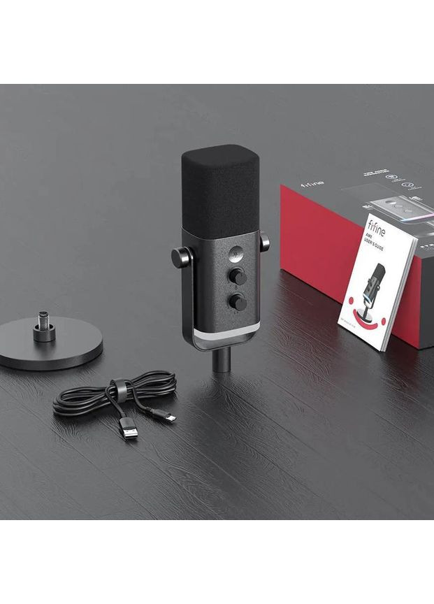 Микрофон для ПК/ для стриминга, подкастов AmpliGame A2 Black A2B Fifine (362214228)