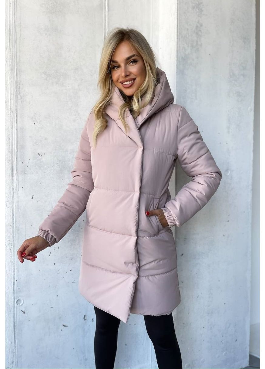 Пудрова демісезонна зимова куртка плащівка на синтепоні 250 No Brand