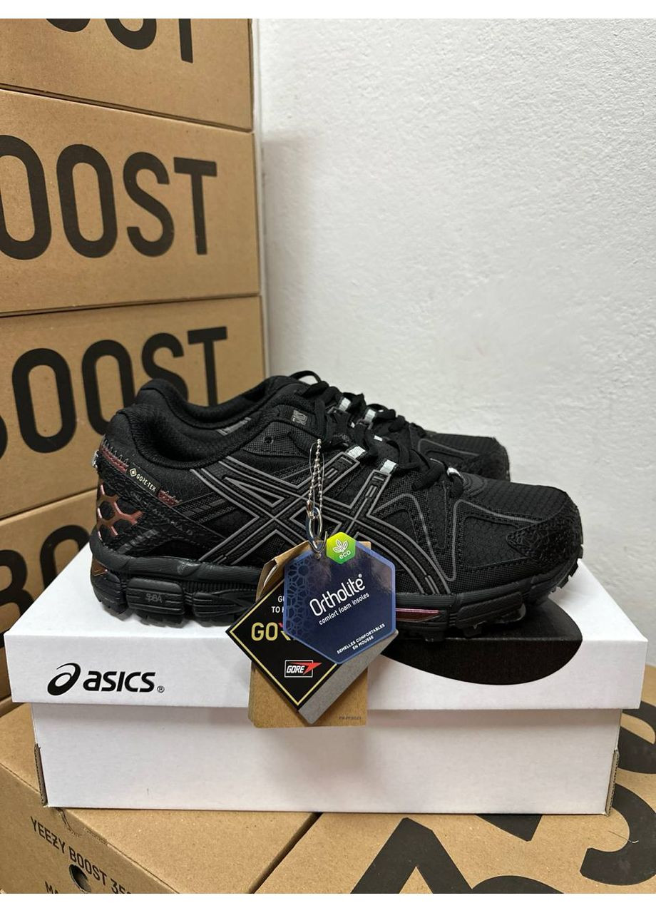 Черные демисезонные кроссовки мужские asics gel-kahana 8 black orange gor-tex асикс гель кахано No Brand