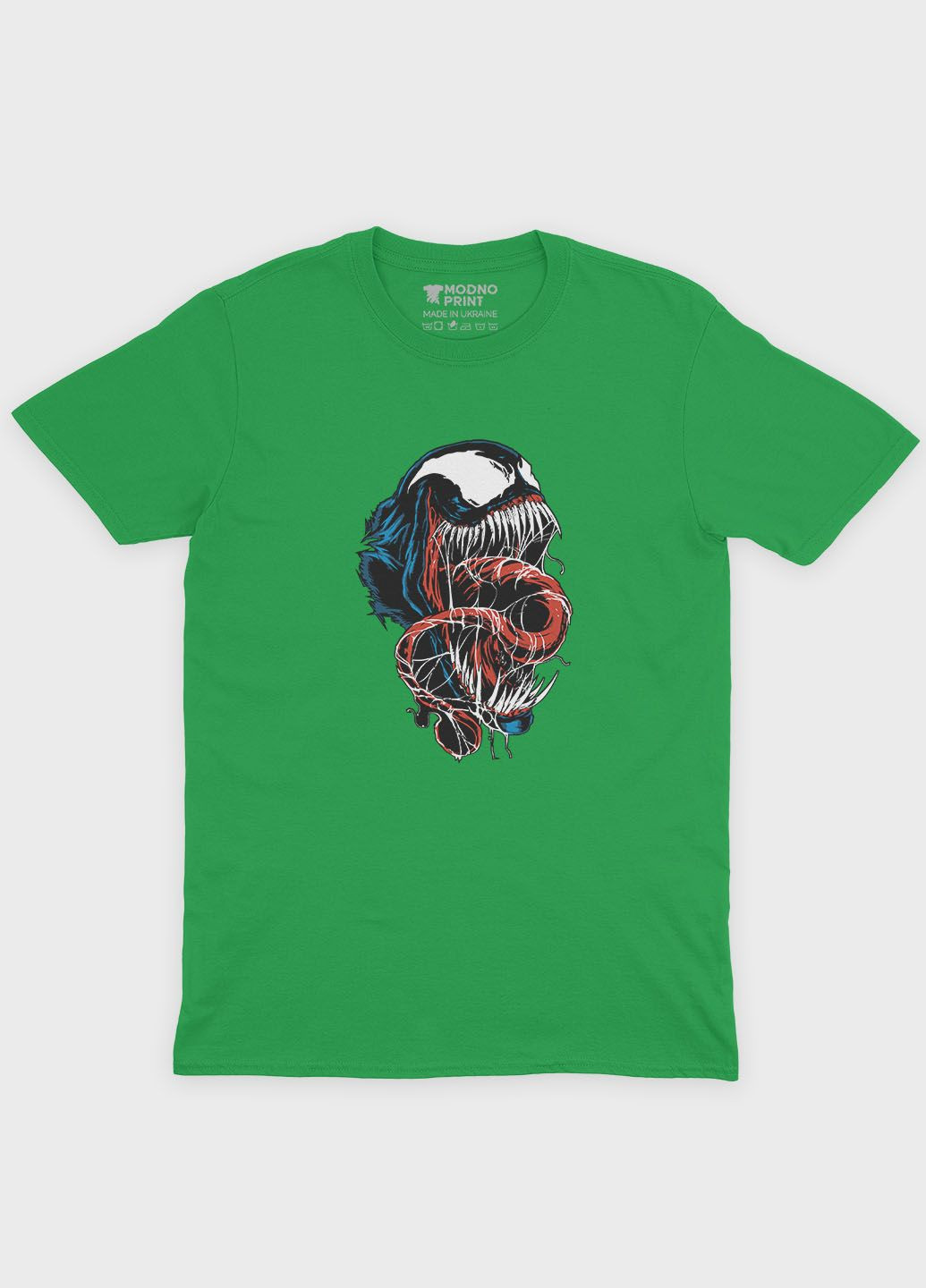 Зелена демісезонна футболка для хлопчика з принтом суперзлодія - веном (ts001-1-keg-006-013-020-b) Modno