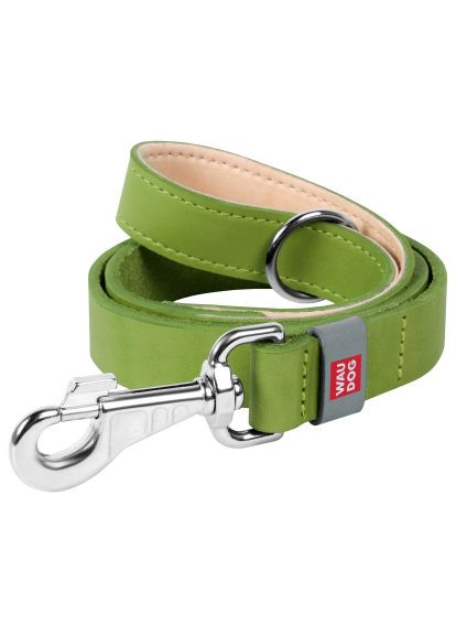 Повідок для собак (08135) WAUDOG Classic шкіряний Ш 14 мм Д 122 см салатовий (366697121)