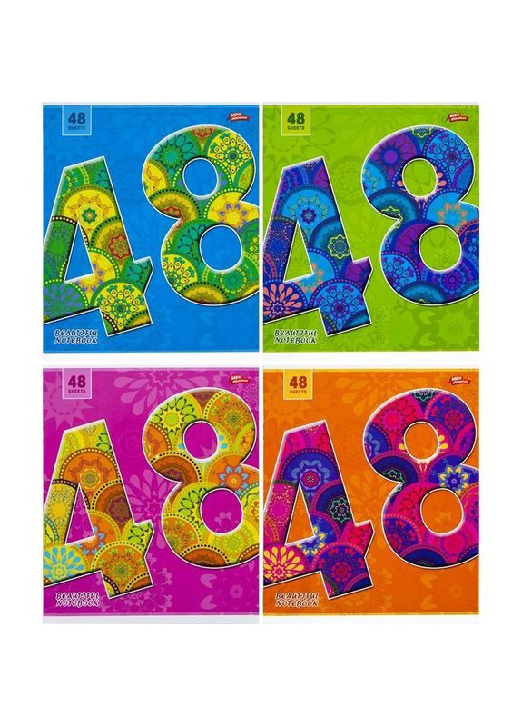 Зошит кольоровий 48 аркушів, клітинка (16 штук в упаковці) (3389) Мрії Збуваються (362425665)