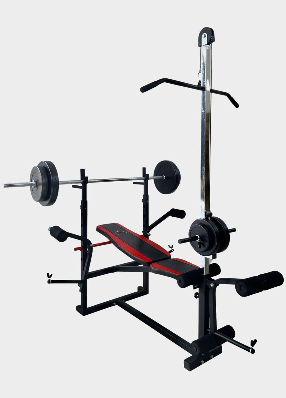 Скамья тренировочная 0070 + Тяга, скотта Набор STRONG штанга 128 КГ WCG (346533319)