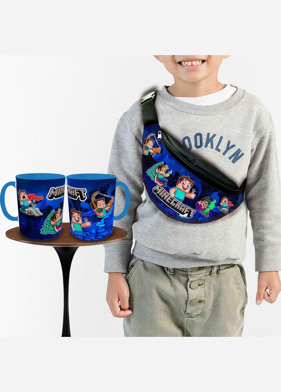 Набір: Сумка-бананка+ Кружка майнкрафт "Minecraft" дитяча з принтом No Brand (306438376)